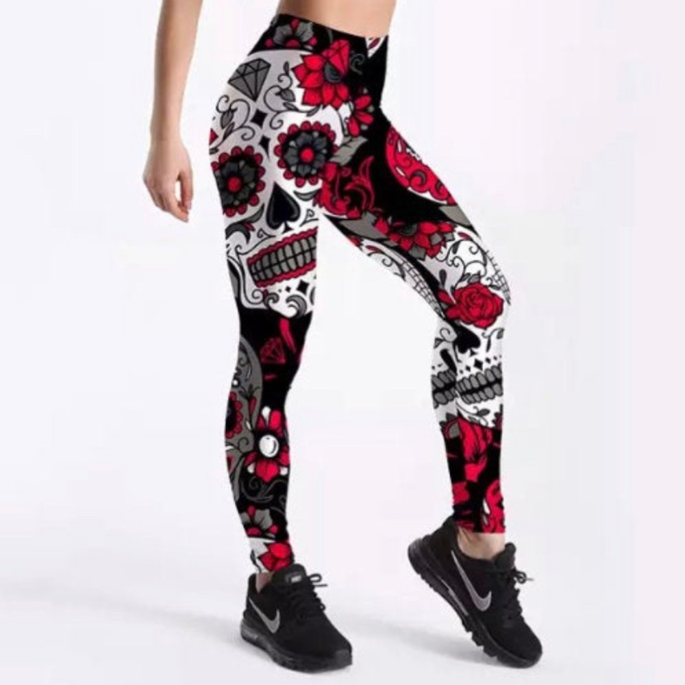 Women’s Sporty Leggings / Skull Print